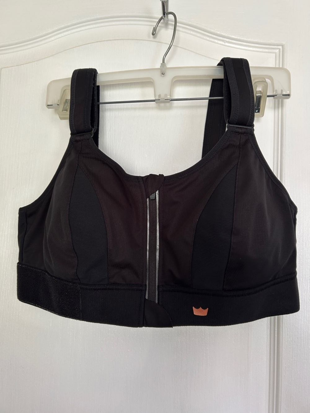 SHEFIT Black Front-Zip High-Support Sports Bra